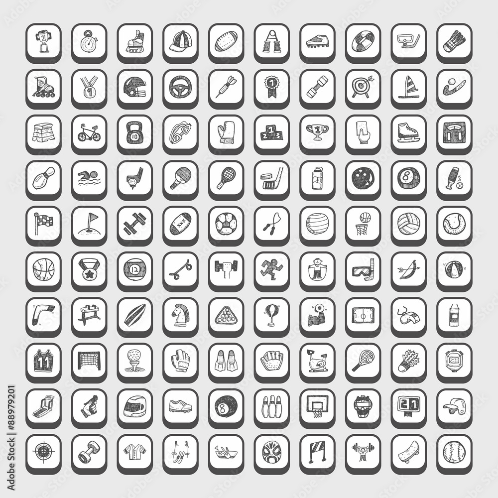 doodle sport icons doodle sport icons