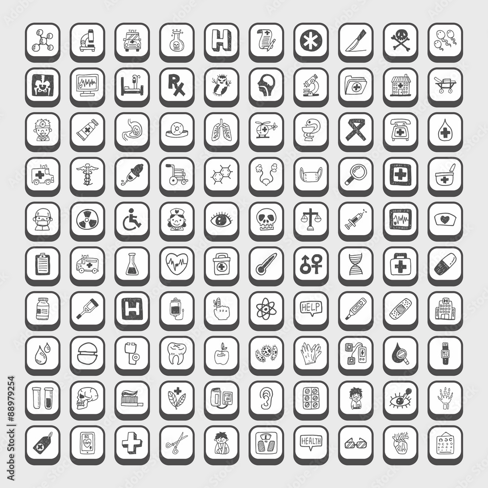 doodle Medical icons doodle Medical icons