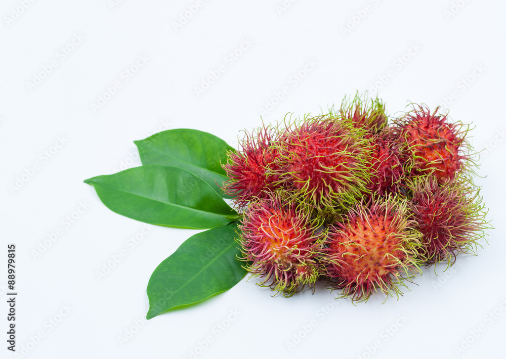 Fresh rambutan isolated on white Fresh rambutan isolated on white