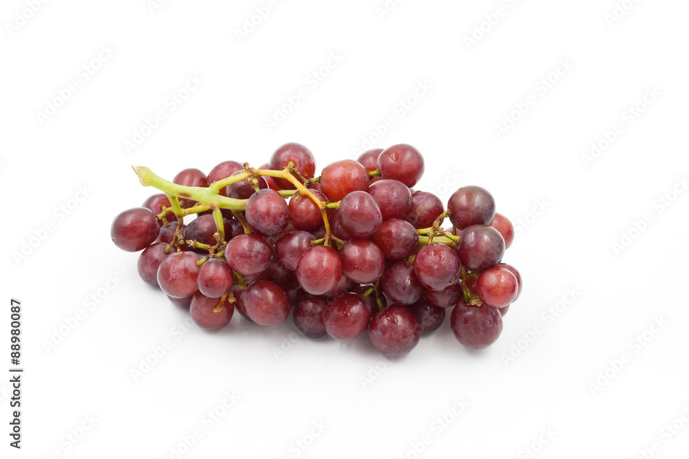 red grapes on a white background