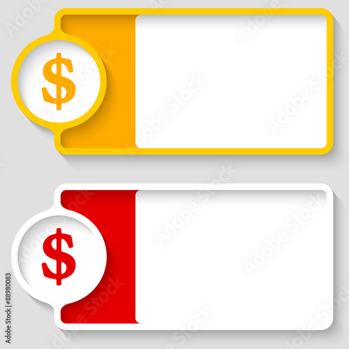 Colored boxes for your text and dollar symbol