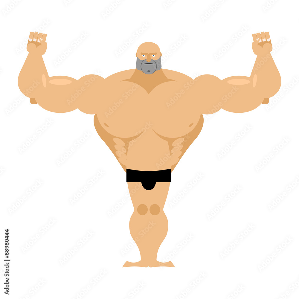 Big strong male athletics. Bodybuilder with huge muscles on a wh Big strong male athletics. Bodybuilder with huge muscles on a wh
