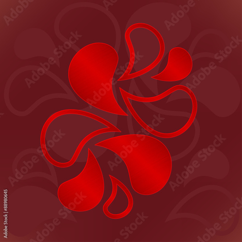 illustration of red fire elements ornament