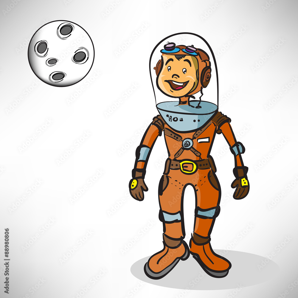 Cartoon boy astronaut Cartoon boy astronaut