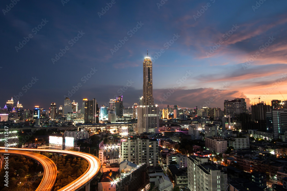 Bangkok city view at night