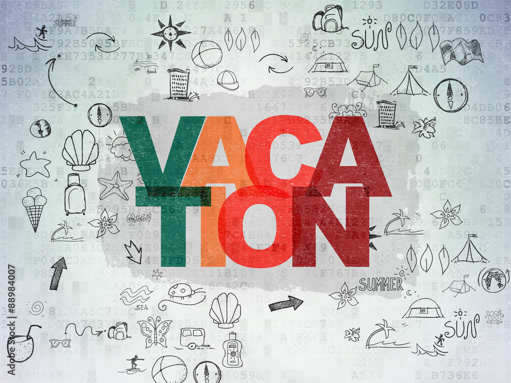 Tourism concept: Vacation on Digital Paper background