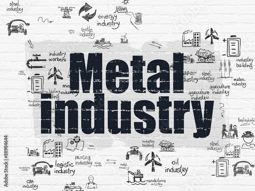 Manufacuring concept  Metal Industry on wall background