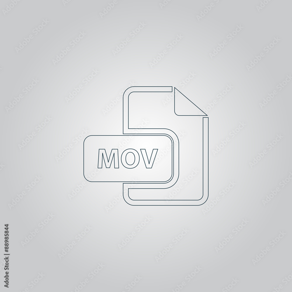 MOV video file extension icon vector. MOV video file extension icon vector.