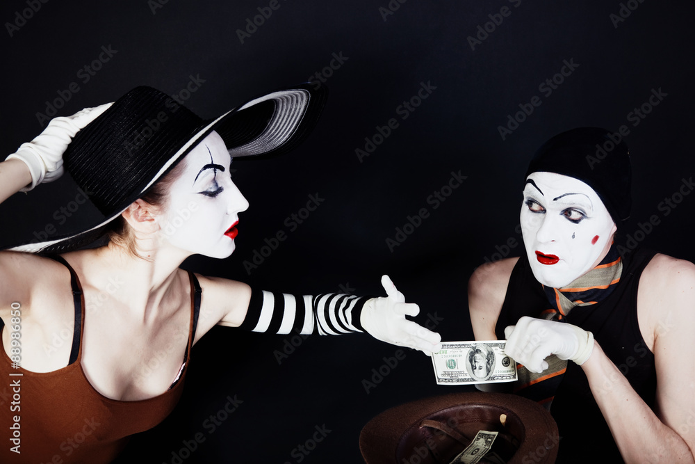 Portrait of two mimes