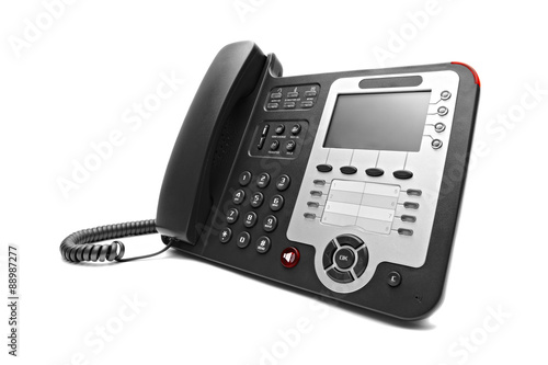 .Black IP office phone isolated