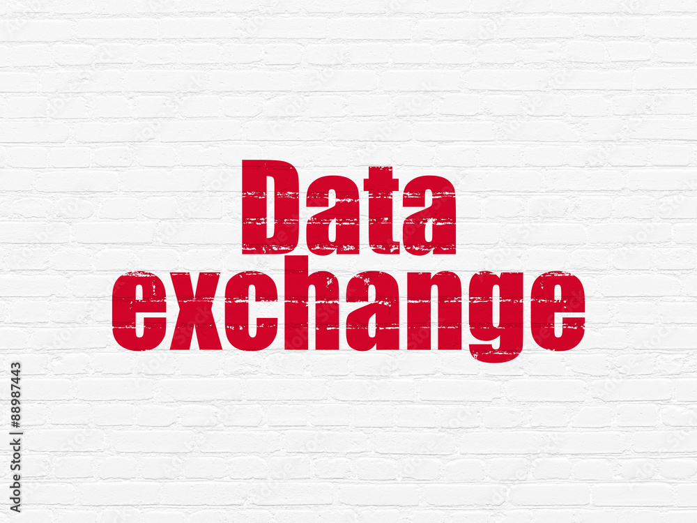 Information concept: Data Exchange on wall background Information concept: Data Exchange on wall background