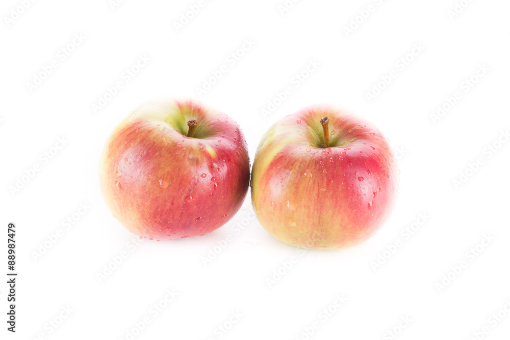 Two Red apple isolated on white