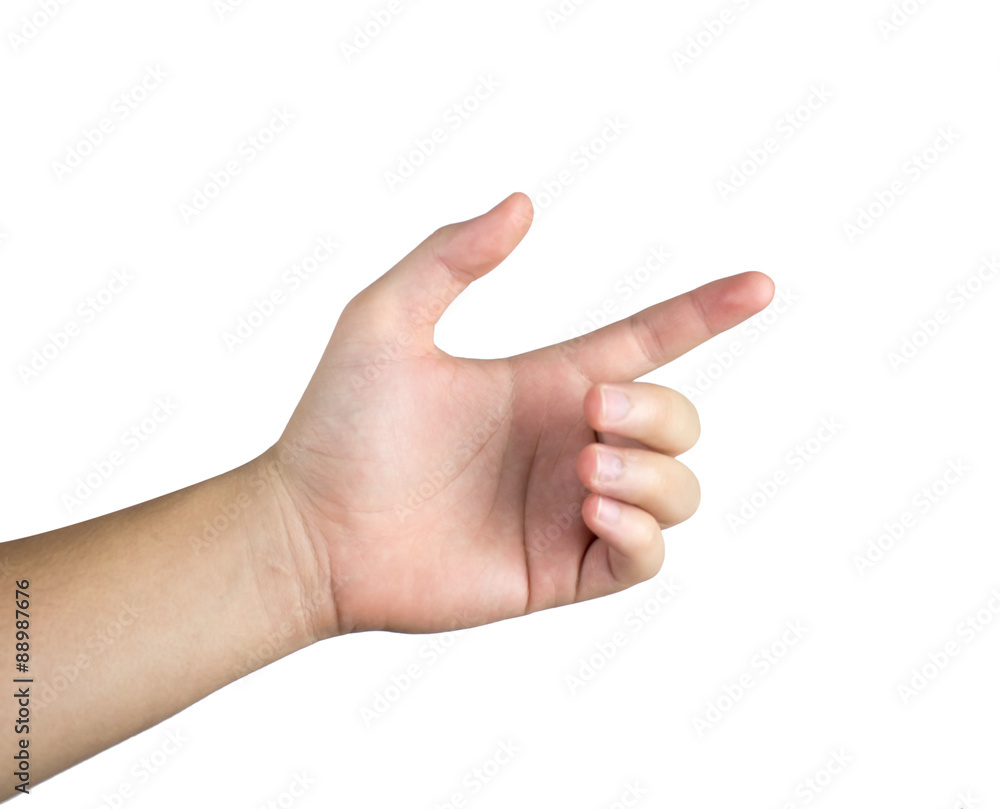 hand holding isolated on white background