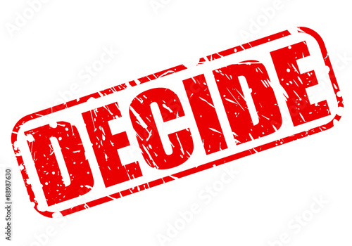 Decide red stamp text