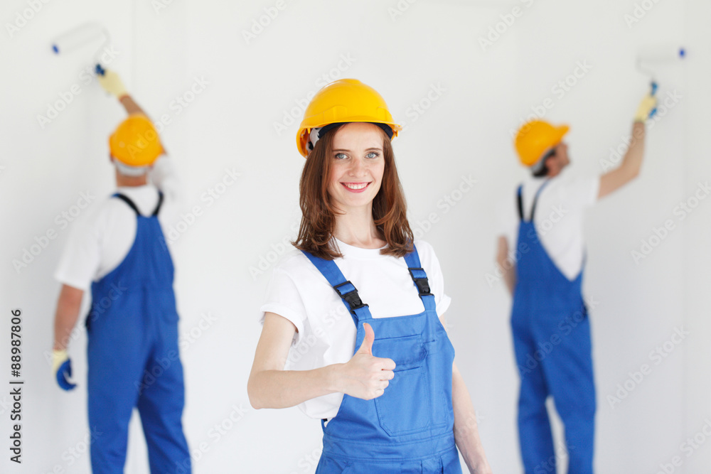 workman gives thumbs up workman gives thumbs up