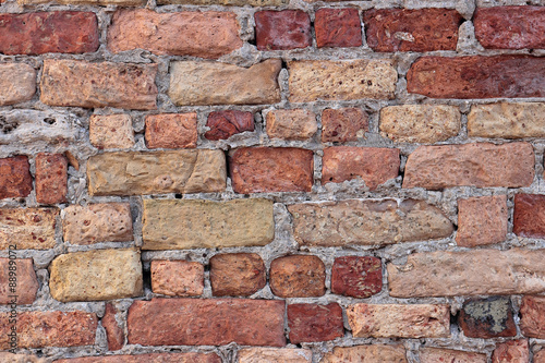 Detail of a red bricks wall