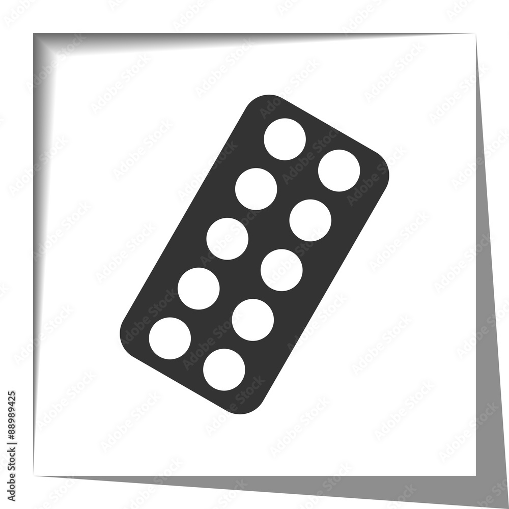 Tablet Strip icon with cut out shadow effect Tablet Strip icon with cut out shadow effect