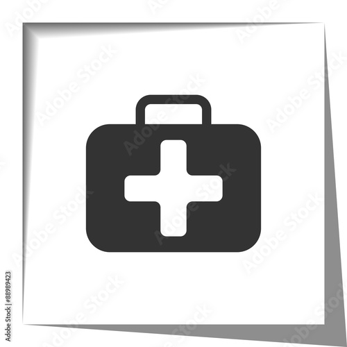 First Aid Kit icon with cut out shadow effect