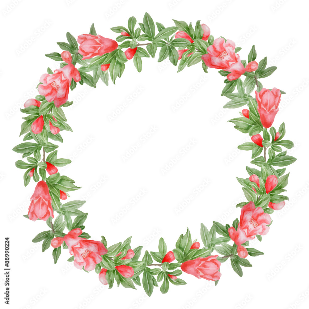 Fototapeta premium pomegranate flowers wreath