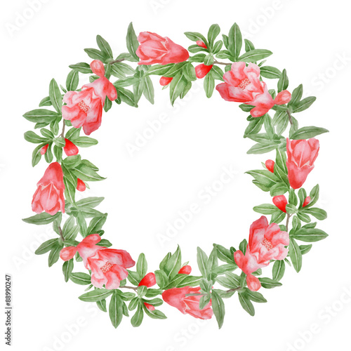 pomegranate flowers wreath