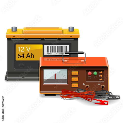 Vector Car Battery Charge Concept