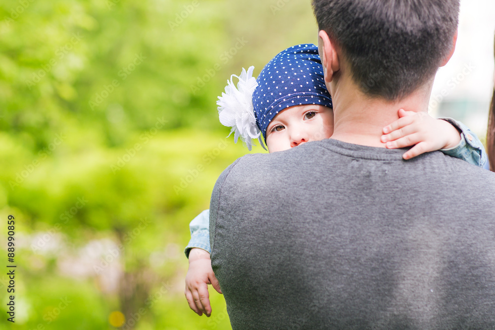 father and daughter in the park