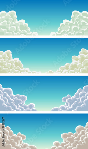 Cloudscape Set On Blue Sky Background