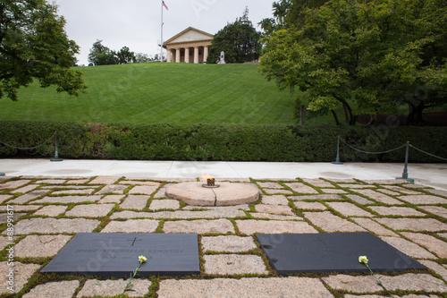 John F. Kennedy and Jackie Onassis Graves at Arlington National Cemetery photo