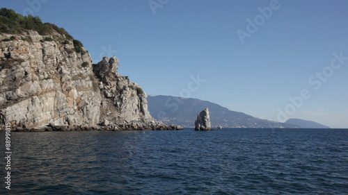 Crimea, Black Sea and Parus Rock early in the morning