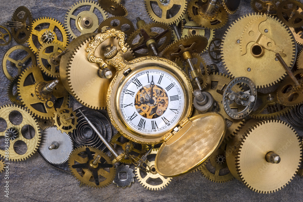 Pocket Watch and old Clock Parts - Cogs, gears, wheels