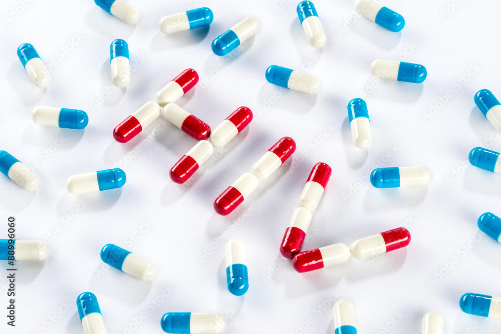 red capsule and blue capsule in HIV WORD
