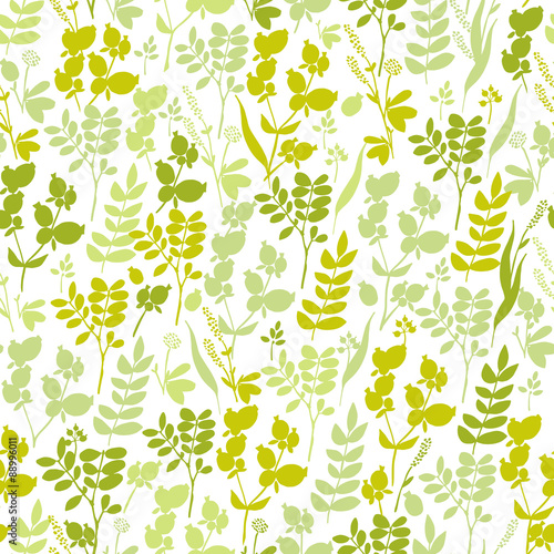 Seamless hand-drawn floral ...