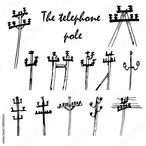 Vector set of telefone poles