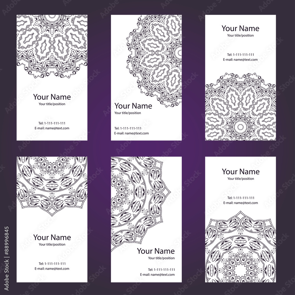 Set of six business cards. Set of six business cards.