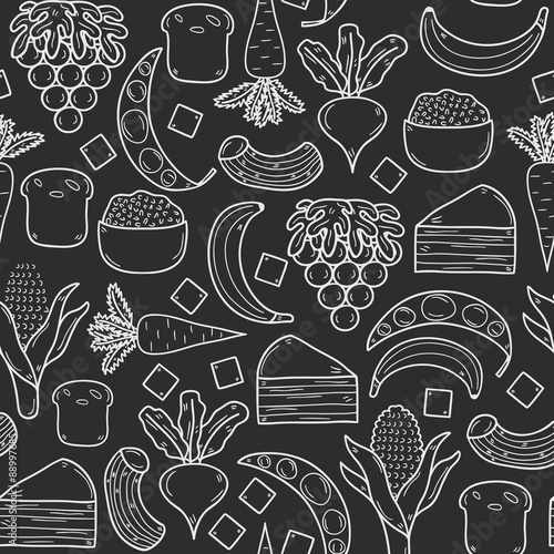 Seamless background with products prohibited during paleo diet
