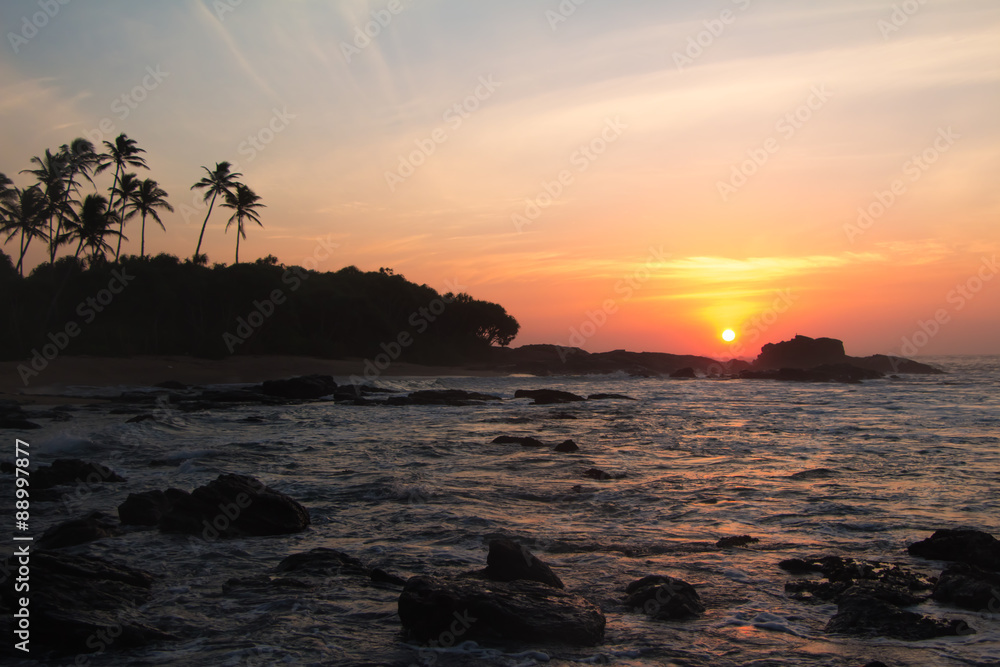 Sonnenaufgang im Süden von Sri Lanka