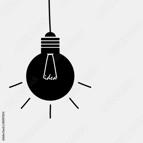 idea light buble black and white vector