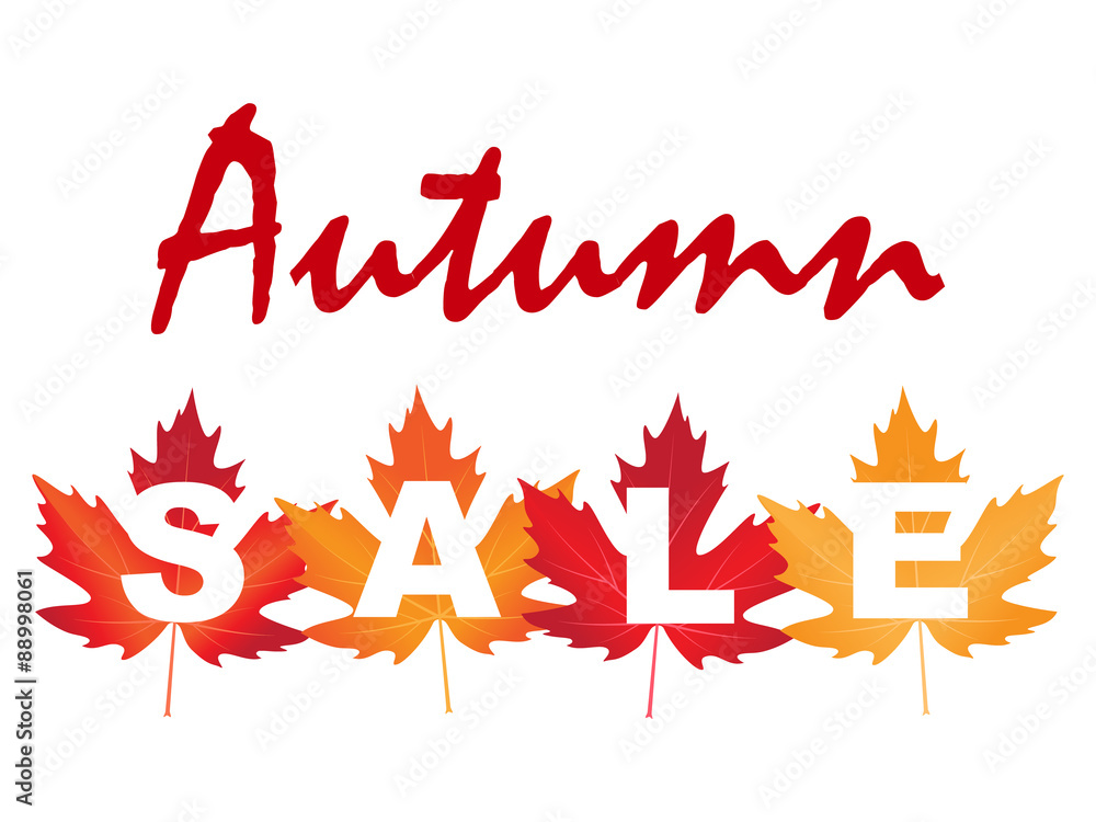 vector illustration of autumn sale with maple leaves vector illustration of autumn sale with maple leaves