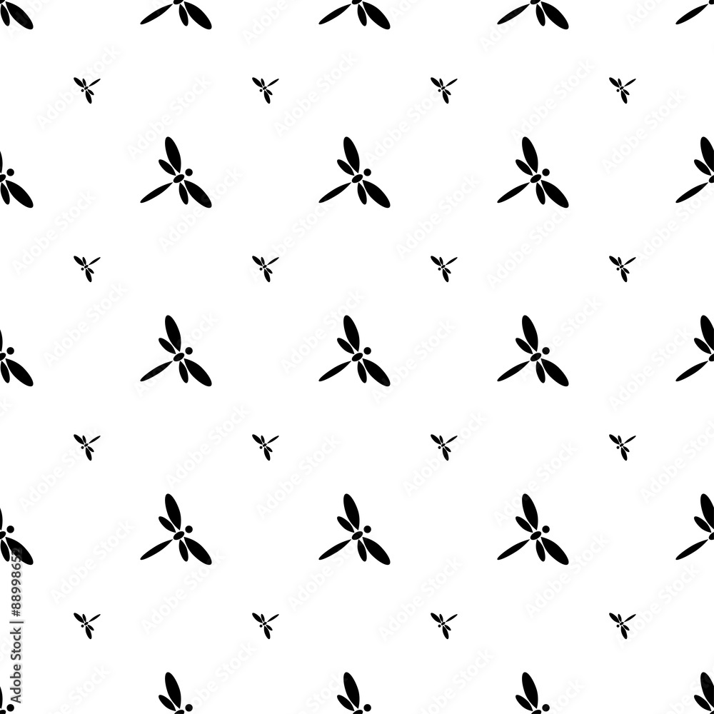 Naklejka premium Dragonfly seamless
