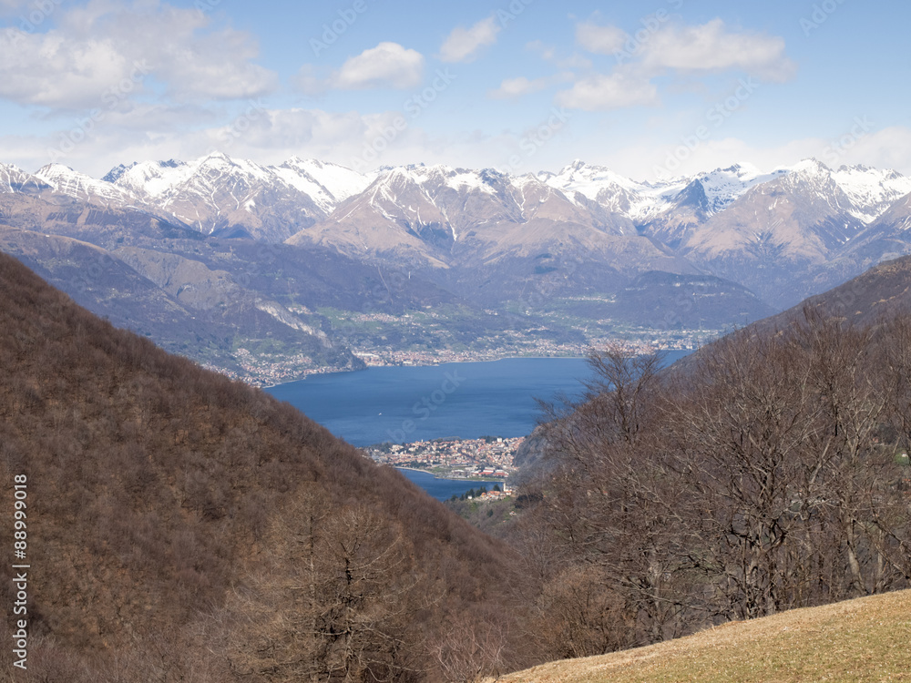 Panorama of Lake Como, view of Dervio
