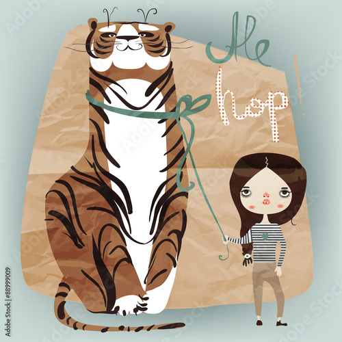 girl and tiger