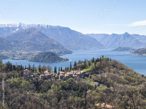 Panorama of Lake Como  view of Bellagio and Como branch