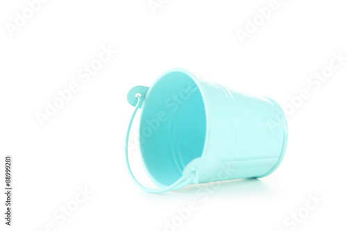 Blue bucket isolated on white