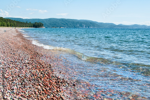 pebble beach at Agawa Bay on Lake Superior Ontario Canada photo