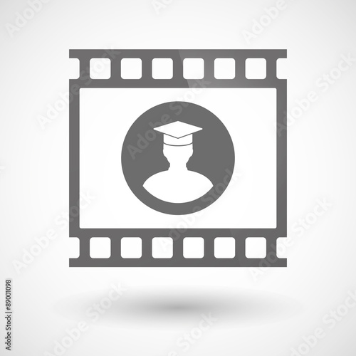Photographic film icon with a student
