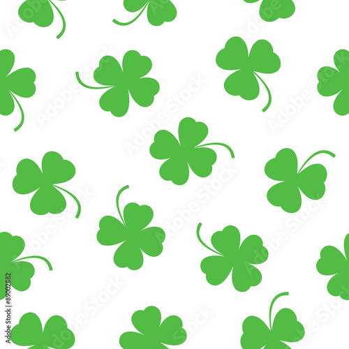 Seamless pattern of clover leaves for St. Patrick’s Day