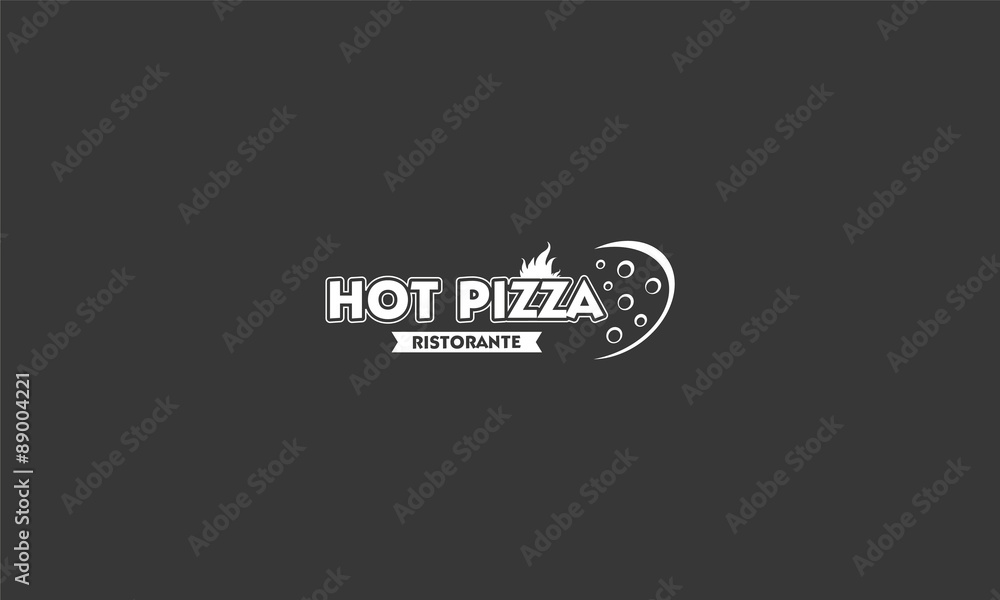 Logo Hot Pizza Modern Design