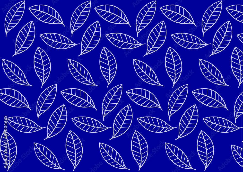 blue stylized leaf pattern. Vector illustration blue stylized leaf pattern. Vector illustration