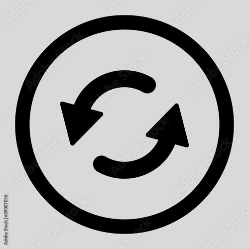 Refresh Ccw flat black color rounded vector icon
