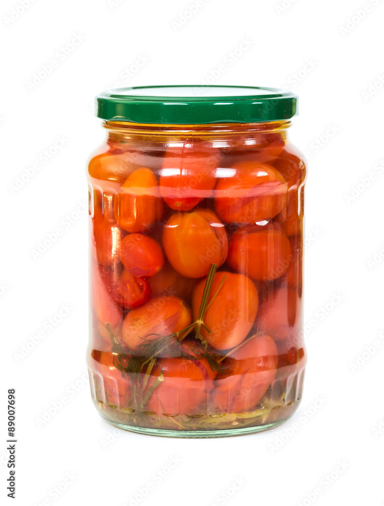 Canned tomatoes in glass jar Canned tomatoes in glass jar